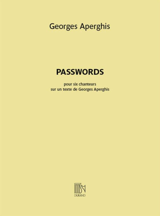 Georges Aperghis Password 6SiSt [Partitur]
